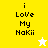 Yellow and white pixelated text reads "i Love My Nakii" with a star icon changing from white to yellow.