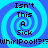 Four identical blue spiral patterns with black text reading "Isn't This A Sick WhirlPool?!?" arranged in a on a solid blue background