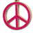 A static image showing a pink peace symbol with a brown border, a black paw print with white outline, and red text reading 'love' on a black background.