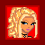 Pixel art of red-themed character icons with blonde woman, red lingerie, hearts, and 'Queen Of Hearts' text
