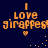 Pixelated orange text on dark blue background reads "I Love giraffes!" with small heart below, two versions show different dot patterns around the text.