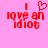 Red pixelated text on pink background reads "I ❤️ love an idiot" with heart symbol replacing 'love' in first frame, then replaced by plain letter 'l' in second frame.