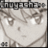 Static 48x48 pixel icon showing a low-resolution grayscale anime-style character face with visible dithering and blocky rendering artifacts, likely from an early AIM buddy icon set.