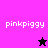 Four display 'pinkpiggy' text with a star icon changing from black to pink on different backgrounds
