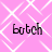 Pink background with white geometric pattern and four instances of the word 'botch' in black pixelated text.