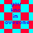 Pixelated text 'you kno im awesome' on red and cyan checkered background with diamond-shaped pattern.