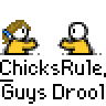 Animated contact sheet of 12 pixel art frames showing a yellow stick figure character with brown hair and blue earpiece interacting with a dog-like creature, repeated across three rows on gray background.