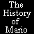 A static image displays multiple pixelated Mario character depictions with years and labels, showing evolution from 1985 to 2002.
