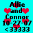 A turquoise background with red heart shapes and black text reading "Allie and Connor 10-27-07 <3333" repeated in a pattern