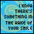 A 4x4 contact sheet of identical animated frames showing a blue background with yellow spiral patterns and black text reading "I KNOW THERE'S SOMETHING IN THE WAKE OF YOUR SMILE".