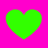 Four green heart shapes on a bright pink background, arranged in two of two