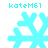 Four cyan pixelated snowflakes arranged in a , each with distinct branching patterns and varying degrees of pixelation, under cyan text reading 'kotem61'