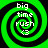 Green and black spiral pattern with white text 'big time rush 03' arranged in a circular layout on a black background.