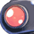 Static pixel art icon of a pink spherical object with white highlights inside a dark blue circular frame, set against a transparent background.