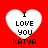 Red background with four white heart shapes, each containing black text reading "I LOVE YOU KATYA" in pixelated font.