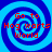 Four identical blue spiral patterns with red text reading 'Go to Hog worts World' arranged in a on a blue background