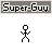 pixelated icons with 'Super-Guy' labels, showing a character's head changing from black to red and yellow in