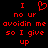 Red pixelated text on black background with heart symbol above 'no ur' and repeated lines below.