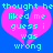 Pixelated blue background with two identical pink broken hearts, each containing cyan text reading "thought he liked me guess i was wrong".