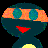 Pixelated character with orange and blue head, red mouth, dark body; white blocky text 'MIC HELA NGEL' on black background.