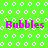 Green background with white circular patterns and four instances of the word 'Bubbles' in pink pixelated text.