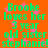 Green text on orange background with pink stars repeats 'Brooke loves her 3 year old sister stephanie!' in a pattern