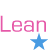 A static contact sheet of 11 frames showing a text-based animation with pink and blue letters, stars, and the phrase "Lean Lean IT Rock" on a white background.