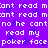 Purple background with white pixelated text repeating 'cant read miant read m no he cantno he cant read my read my poker face poker face' in a pattern