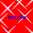 Red background with white geometric lines forming diamond shapes, four instances of blue text 'nicole' in pixelated font.