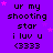 Purple background with pink stars and repeated text 'ur my shooting star i luv u (3333)' in black pixelated font.