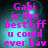 Pixelated text reads "Gabi is the best bff u could ever hav" in bright pink on a teal gradient background with a central light burst.