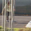 A sequence of showing a person performing skateboard tricks on concrete ramps and rails in an outdoor skatepark
