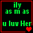 Green pixelated text on black background with red border, showing four variations of heart symbols in bottom-right corner.