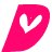 A static 48x48 pixel buddy icon featuring a bright pink heart-shaped outline with a white interior and a stylized 'V' symbol inside, set against a transparent background.