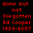Red pixelated text on black background reads 'Gone but not Forgotten Ed Cooper 1939-2007' in two identical vertical