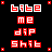 A 48x48 pixel animated contact sheet showing eight frames of a red and white text-based buddy icon with the phrase "bite me dip shit" on a black background, arranged in a 3x3 grid with one gray transparency placeholder.