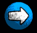Blue sphere with white arrow and gray shadow on black background; arrow changes from left-aligned to center-aligned to square shape.