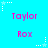A static image with a bright cyan background featuring repeated text and star motifs in pink and white.