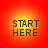 Four identical circular icons arranged in a , each displaying 'START HERE' text on a gradient background transitioning from red to yellow