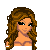 Pixel art contact sheet showing three frames of an animated icon with a cartoon woman, her torso in pink and white clothing, and two white dresses with pink accents.