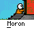 Pixel art animation of an orange character with a white helmet opening a red-brick building door, transitioning from closed to open states with a 'PULL' sign visible.