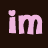 Pixelated text phrases in pink and light pink on dark brown background, with animation cycling through different word combinations.