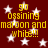 Maroon background with white stars and yellow text reading 'go ossining maroon and white!!!' repeated across the image.