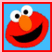 Two static cartoon character icons in a contact sheet layout with red borders, one featuring Elmo on blue background and the other Cookie Monster on white background.