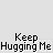 Pixel art animation of two figures hugging, transitioning from partial to full embrace with color variations and text overlays.