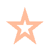 Five star-shaped icons arranged in two on a gray background, each with distinct pastel colors and hollow centers