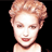 Static 48x48 pixel icon of a person with short light brown hair, fair skin, and red lips against black background.