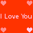 Red background with repeated 'I Love You' text and pink heart icons in a pattern