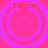 Four identical circular patterns with concentric rings on a pink background, each labeled 'Taylor' in orange text.