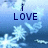 Blue background with white snowflakes; text reads 'I LOVE you.....' and 'ChRiStiNa <3'
